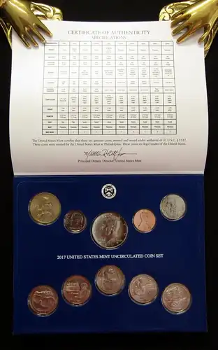 US-Kursmünzensatz 2017 United States Mint Uncirculated Coin Set Philadelphia js