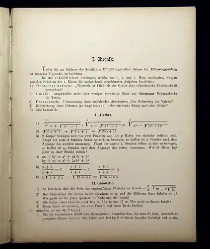 Prietzel 5. Jahresbericht Realschule II. Ordnung zu Löbau i. S. 1881 Wissen mb