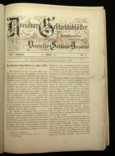 Dresdner Geschichtsblätter 56 Hefte gesamt Saxonica Sachsen Kultur 1900 js