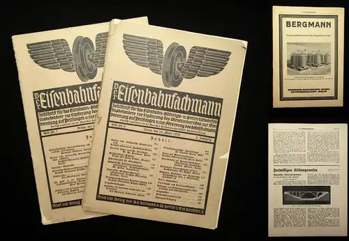 Der Eisenbahnfachmann 2 Hefte 1926 Heft Nr.6 und Heft Nr. 7 Bildung js