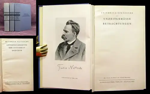 Nietzsche, Friedrich 3 Bde. 1932 Briefe, Gedichte, Götzen Dämmerung Lyrik js
