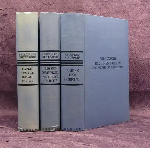 Nietzsche, Friedrich 3 Bde. 1932 Briefe, Gedichte, Götzen Dämmerung Lyrik js