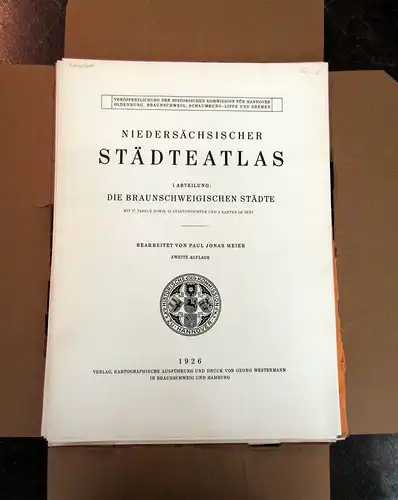 Meier, Paul Jonas 1926 Niedersächsischer Städteatlas. 1. Abteilung: Die ... am