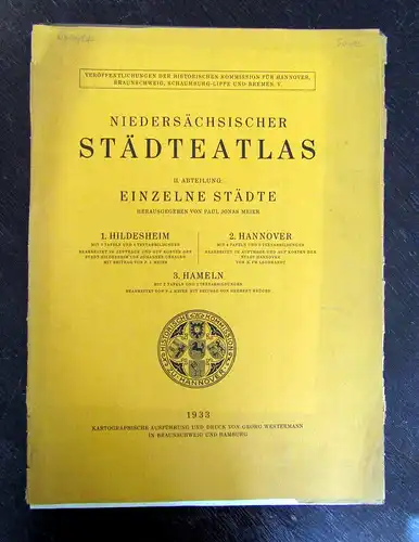 Meier, Paul Jonas 1933 Niedersächsischer Städteatlas. 2. Abteilung: ... am