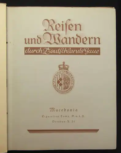 Macedonia Sammelbilderalbum Reisen und Wandern durch Deutschland Album 3 1934 mb