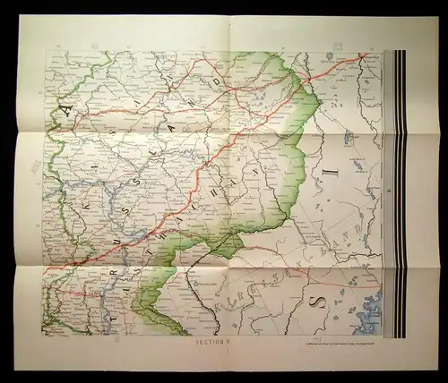 Karte von Russland Section 8 um 1910 59 x 59 cm Adolf Henze Verlag js