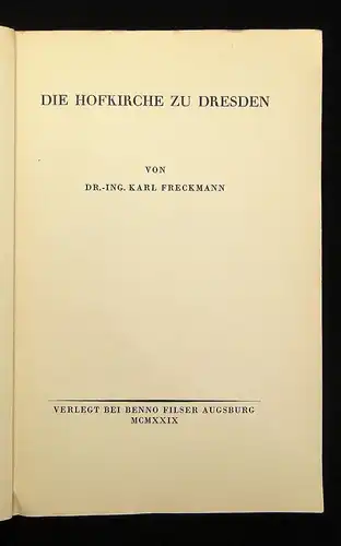 Feulner, Freckmann Die Hofkirche zu Dresden Band 42 Sachsen Kultur Kunst js