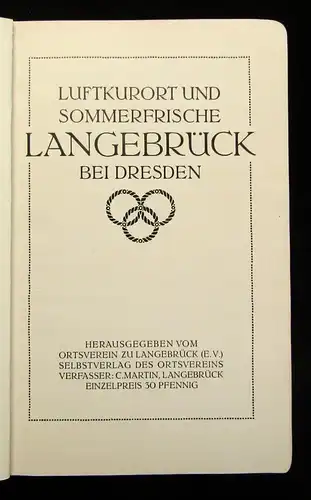 Ortsverein Luftkurort und Sommerfrische Langebrück bei Dresden um 1910 selten js