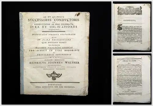 Walther, Heinrich Johann 1773 An Et Qvatenvs Svccessores Condvctoris Ex ... am