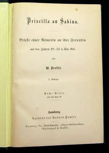 Pressel 1874-1876 Priscilla an Sabina Briefe einer Römerin an ihre Freundin am