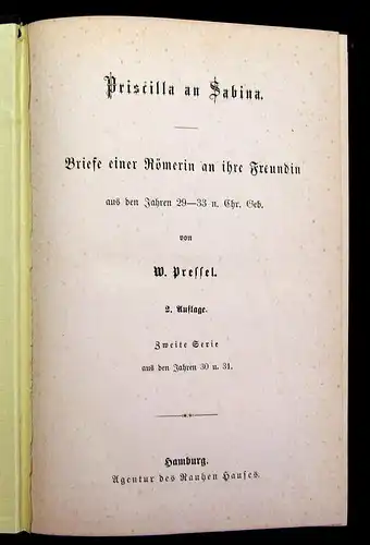 Pressel 1874-1876 Priscilla an Sabina Briefe einer Römerin an ihre Freundin am