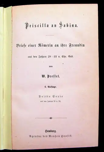 Pressel 1874-1876 Priscilla an Sabina Briefe einer Römerin an ihre Freundin am