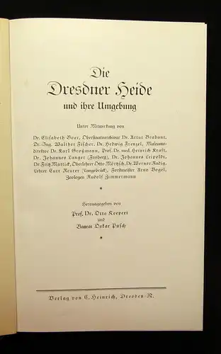 Pusch, Koepert Die Dresdner Heide und ihre Umgebung 1932  js