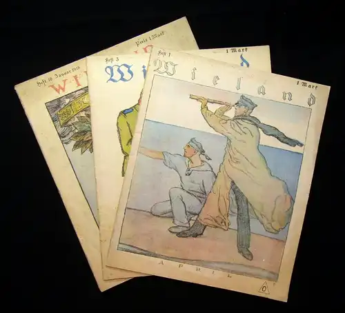 Wieland 3 Hefte Hefte 1, 3 und 10 von 1918 Literatur Kunst Politik Geschichte js
