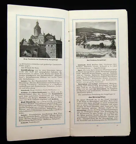 Deutsche Verkehrsbücher - Schlesien seine Gebirge, Städte und Bäder 1933 am