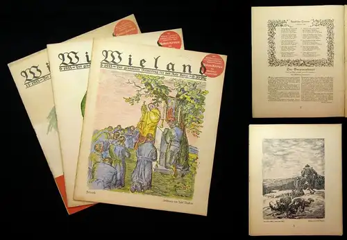 Wieland 3 Hefte Heft 8,9 und 13 von 1915 Literatur Kunst Politik Geschichte js