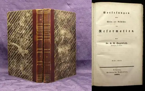 Hagenbach Vorlesungen über Wesen und Geschichte der Reformation 2 Teile 1834 js