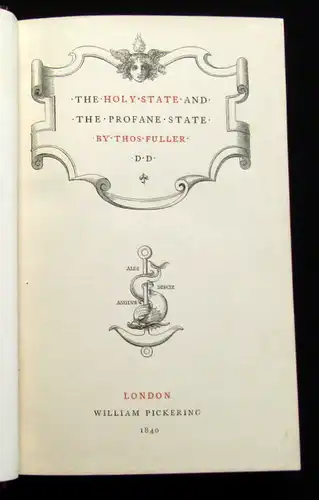 Fuller, Thomas 1840 The Holy State And The Profane State Geschichte ... am
