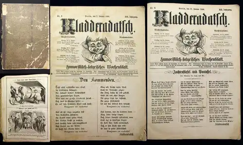 Kladderadatsch 19. Jhg. Hefte 1866 Humoristisch- Satyrisches Wochenblatt js