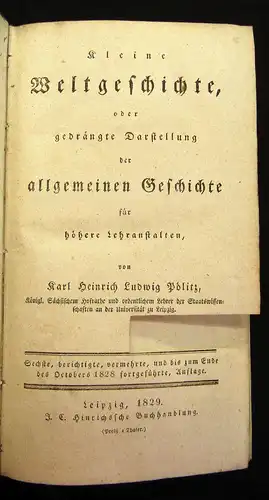 C.H.L.Pölitz 1829 Kleine Weltgeschichte oder gedrängte Darstellung der allg...am