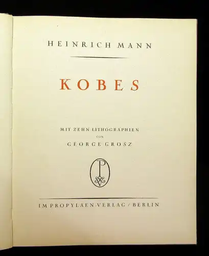 Man, Thomas Kobes Mit zehn Lithographien 1969 Erzählungen Geschichten js