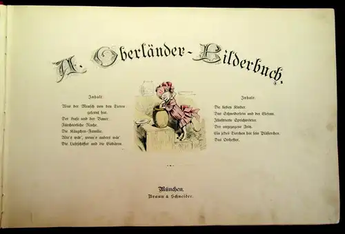 A. Oberländer- Bilderbuch ca. 1900 Mit 113 farb. Abbildungen Braun u.Schneider j