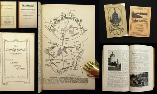 2 Hefte Dresdner Wanderbuch / Dresden und das Elbgelände 1921 Geografie js