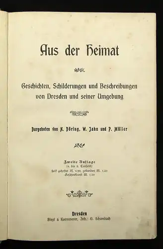 Müller, Döring aus der Heimat Geschichten, Schilderungen von Dresden 1923 js