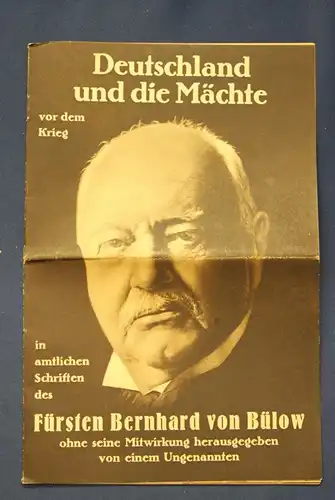 Verkaufskatalog Deutschland und seine Mächte um 1930 Fürst Bernhard von Bülow js