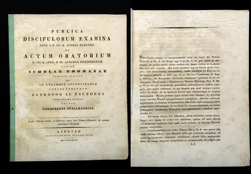 Publica Discippulorum Examina Inde A.D. III. M. Aprilis Habenda et Actum 1837 js