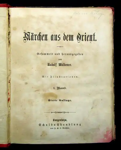 Müldener Märchen aus dem Orient 1. Band um 1900 Belletristik Literatur selten mb