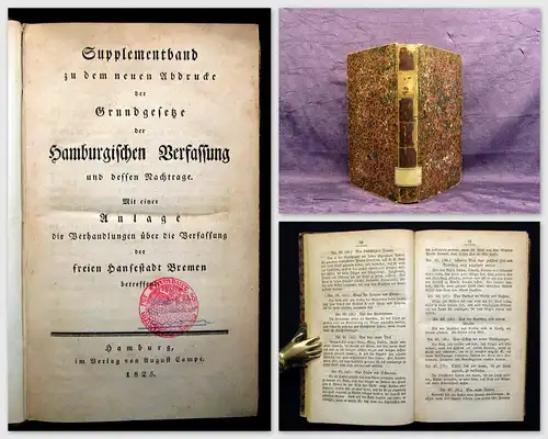 Stadt Hamburg Supplementband Grundgesetze Hamburgische Verfassung 1825 mb