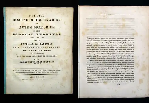 Stallbaumuius Publica Discipulorum Examina et Actum Oratium Nomine 1845 js