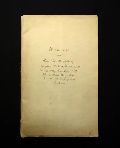 Tagebuch einer Studienreise von Prag über Magdeburg u.a. 1905 Geschichte mb