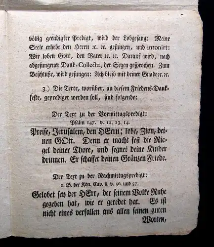 2 Hefte Friedens-Dankfeste Abkündigung und Anordnung Churfürstenthume Sachsen js