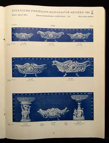 Staatliche-Porzellan-Manufaktur Meissen VEB Katalog Blaues Zwiebelmuster 1953 js