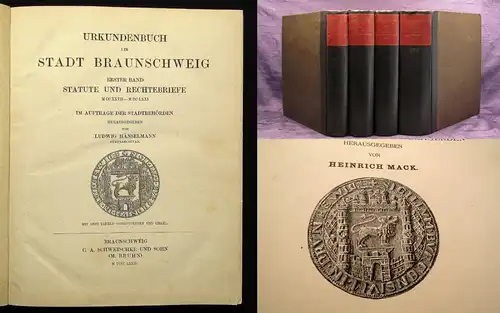 Hänselmann Urkundenbuch der Stadt Braunschweig  Bd.1-4 komplett 1873- 1912 js