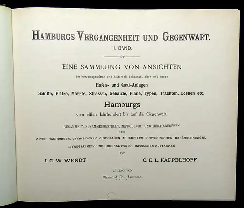 Wendt, Kappelhoff Hamburgs Vergangenheit und Gegenwart Reprint 1980 (1896) 2Bde