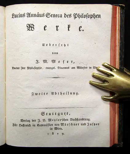 Seneca Werke 7. Bändchen 1829 Römische Prosaiker Literatur Belletristik mb