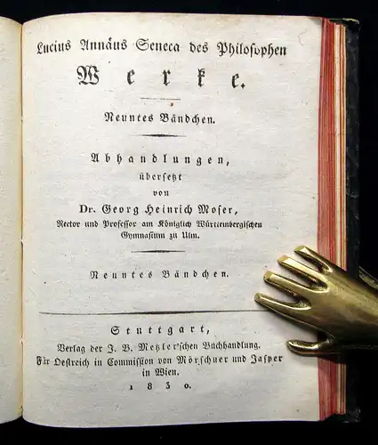 Seneca Werke 7. Bändchen 1829 Römische Prosaiker Literatur Belletristik mb