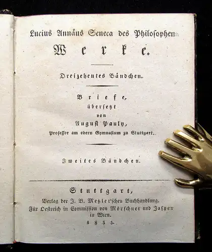 Seneca Werke 13. Bändchen 1833 Römische Prosaiker Literatur Belletristik mb