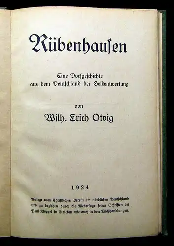 Otvig Rübenhausen 1924 Belletristik Geschichte Gesellschaft mb