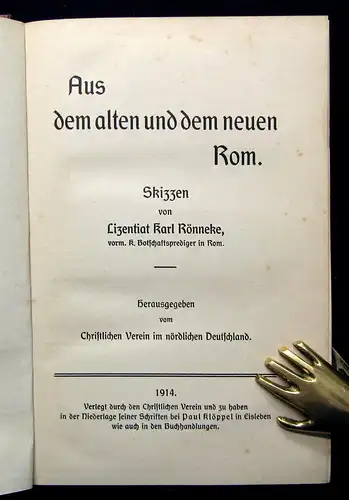 Christlicher Verein Aus dem alten und dem neuen Rom 1914 Geschichte Theologie mb