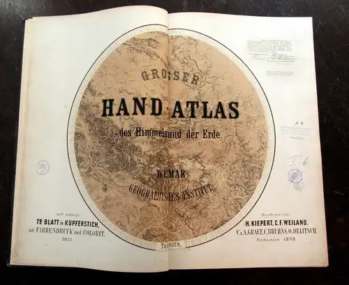 Kiepert 1873 Grosser Hand-Atlas des Himmels und der Erde, Geogrphie am