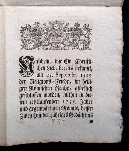 B. Formular Der Abkündigung des auf innenstehenden Michaelis-Tag Dank Fest 1555