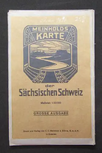 Meinholds Karte der Sächsischen Schweiz Maßstab 1:50 000 Grosse Ausgabe 1920 js