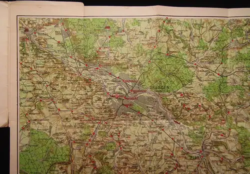 Pharus Plan der Kreishauptmannschaft Dresden 1: 125 000 um 1900 Führer js