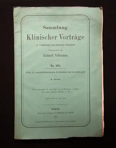 Volkmann Sammlung klinischer Vorträge in Verbindung mit dt. Klinikern 1881