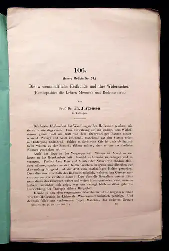 Volkmann Sammlung klinischer Vorträge in Verbindung m dt. Klinikern 1876 Nr. 106