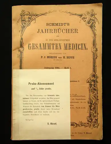 Möbius, Dippe Schmidts Jahrbücher der gesammten Medicin 1901 Geschichte mb